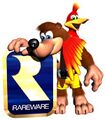 Artwork of Banjo and Kazooie with the Rareware logo from Banjo-Kazooie